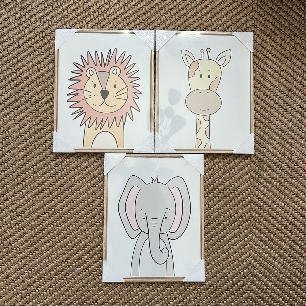 Set of 3 Animal Wall Art